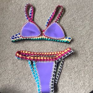 Neoprene knit swimsuit